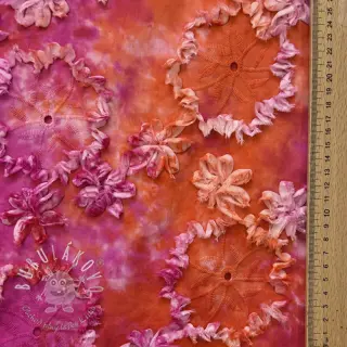 Bavlnená látka TIE DYE EMBROIDERY Eva tape design F