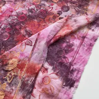 Bavlnená látka TIE DYE EMBROIDERY Flora design D