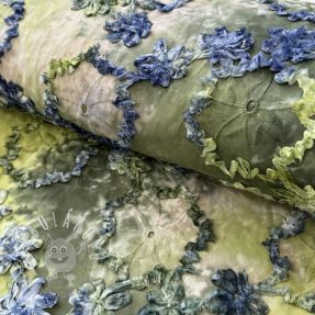 Bavlnená látka TIE DYE EMBROIDERY Eva tape design A