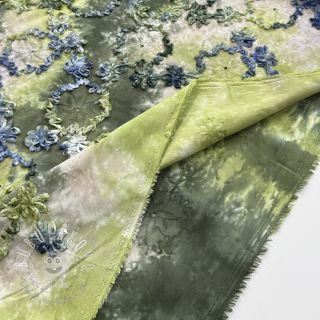 Bavlnená látka TIE DYE EMBROIDERY Eva tape design A