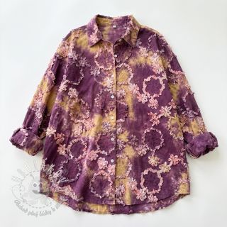 Bavlnená látka TIE DYE EMBROIDERY Eva tape design D