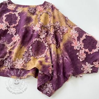 Bavlnená látka TIE DYE EMBROIDERY Eva tape design D