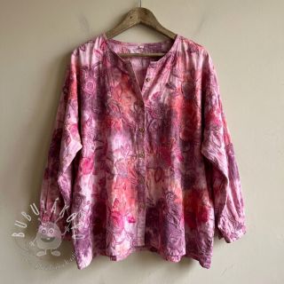 Bavlnená látka TIE DYE EMBROIDERY Flora design D