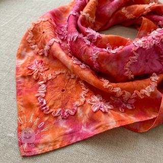 Bavlnená látka TIE DYE EMBROIDERY Eva tape design F