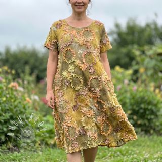 Bavlnená látka TIE DYE EMBROIDERY Eva tape design E