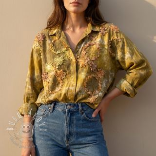 Bavlnená látka TIE DYE EMBROIDERY Eva tape design E