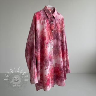 Bavlnená látka TIE DYE EMBROIDERY Flora design D