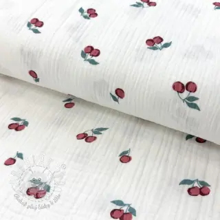 Dvojitá gázovina/mušelín Fruits cherry ORGANIC