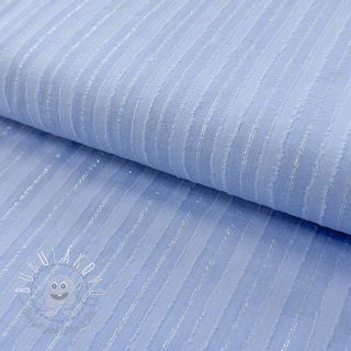 Bavlnená látka VOILE LUREX Stripes light blue