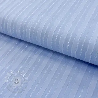 Bavlnená látka VOILE LUREX Stripes light blue
