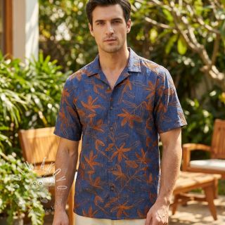 Bavlnená látka JEANS Embroidery Flowers camel