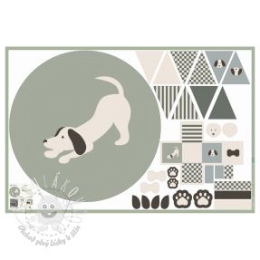 Bavlnená látka Dog PANEL digital print