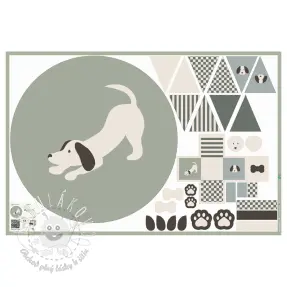 Bavlnená látka Dog PANEL digital print