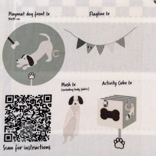 Bavlnená látka Dog PANEL digital print