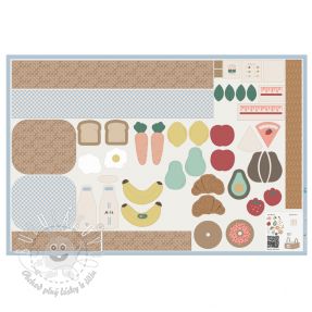 Bavlnená látka Farmers market PANEL digital print