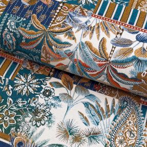 Dekoračná látka jacquard Basmati allover bleu