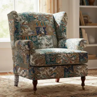 Dekoračná látka jacquard Basmati allover bleu
