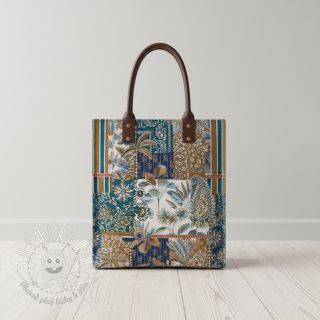 Dekoračná látka jacquard Basmati allover bleu