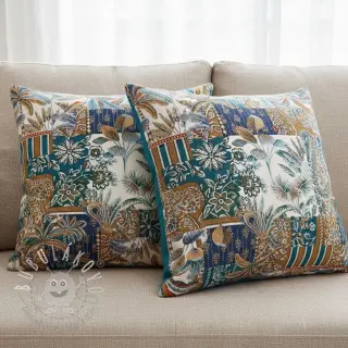 Dekoračná látka jacquard Basmati allover bleu
