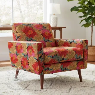 Dekoračná látka jacquard Matcha allover rouge