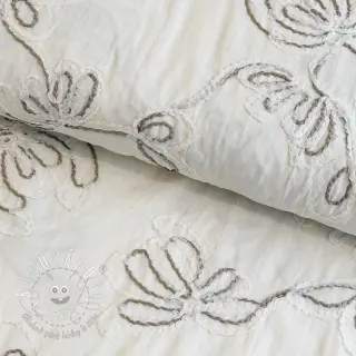 Bavlnená látka EMBROIDERY Loom En Light off white