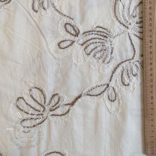 Bavlnená látka EMBROIDERY Loom En Light off white