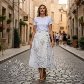 Bavlnená látka EMBROIDERY Loom En Light off white