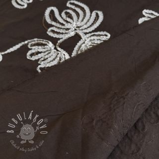 Bavlnená látka EMBROIDERY Loom En Light brown