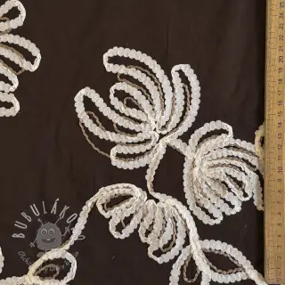 Bavlnená látka EMBROIDERY Loom En Light brown