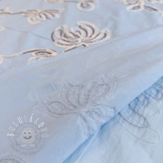 Bavlnená látka EMBROIDERY Loom En Light baby blue