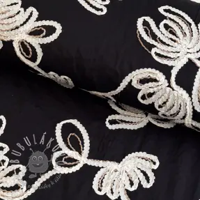 Bavlnená látka EMBROIDERY Loom En Light black