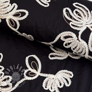 Bavlnená látka EMBROIDERY Loom En Light black