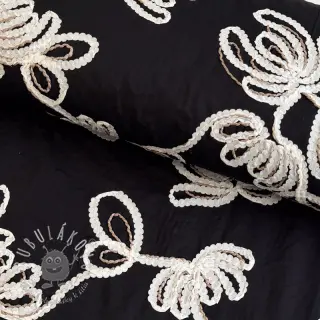 Bavlnená látka EMBROIDERY Loom En Light black