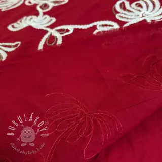 Bavlnená látka EMBROIDERY Loom En Light red