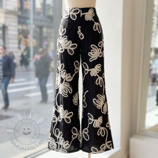 Bavlnená látka EMBROIDERY Loom En Light black