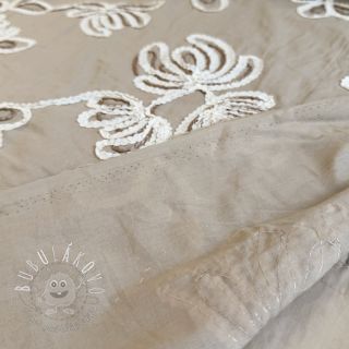Bavlnená látka EMBROIDERY Loom En Light natural
