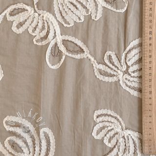 Bavlnená látka EMBROIDERY Loom En Light natural