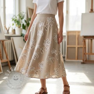 Bavlnená látka EMBROIDERY Loom En Light natural