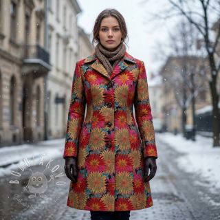 Dekoračná látka jacquard Matcha allover rouge