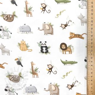 Úplet Animals white digital print ORGANIC