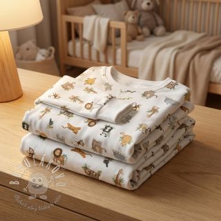 Úplet Animals white digital print ORGANIC