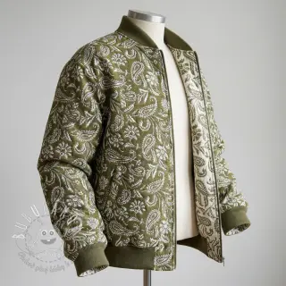 Dekoračná látka jacquard Mumbai allover kaki