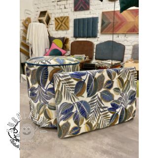 Dekoračná látka jacquard Cacao allover bleu