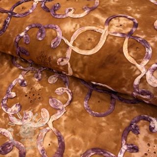 Bavlnená látka TIE DYE EMBROIDERY Elise tape design B