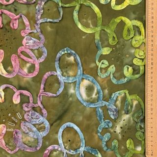 Bavlnená látka TIE DYE EMBROIDERY Elise tape design A