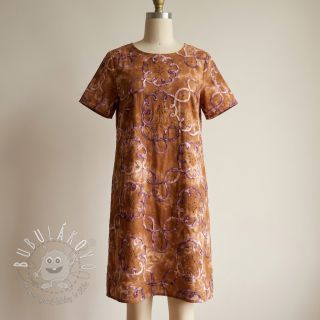 Bavlnená látka TIE DYE EMBROIDERY Elise tape design B