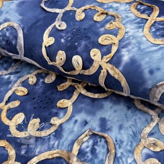 Bavlnená látka TIE DYE EMBROIDERY Elise tape design D