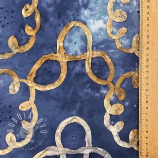 Bavlnená látka TIE DYE EMBROIDERY Elise tape design D