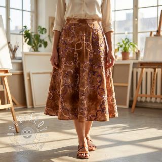 Bavlnená látka TIE DYE EMBROIDERY Elise tape design B