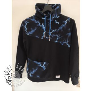 Teplákovina Lightning black digital print